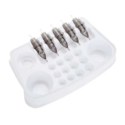 Plateau support plastique jetable aiguilles & couleurs - 50 pièces