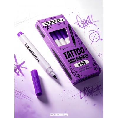 Ozer Tattoo Skin Marker 5 feutres violets